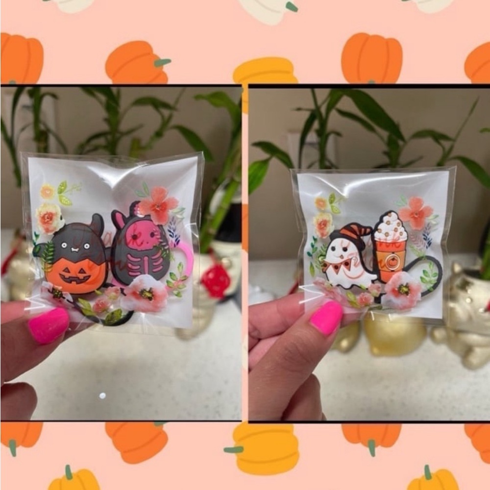 Halloween straw toppers